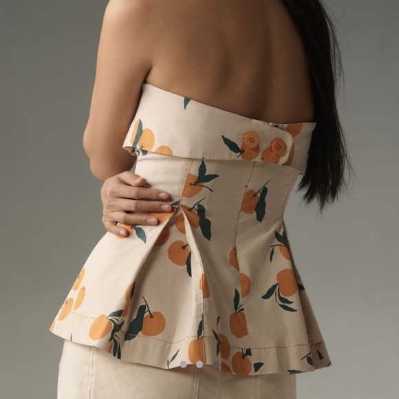 Anthropologie Maeve Dylan Mierzwinski Strapless Foldover Structured top XL NWT - Picture 2 of 6